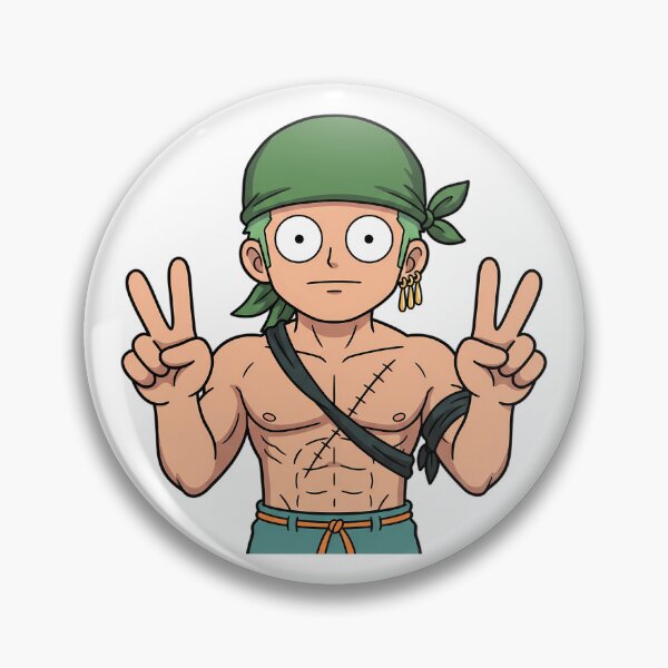 Item preview, Roronoa Zoro One Piece Bandana Warrior Peace Pose designed and sold by earlobejerk.