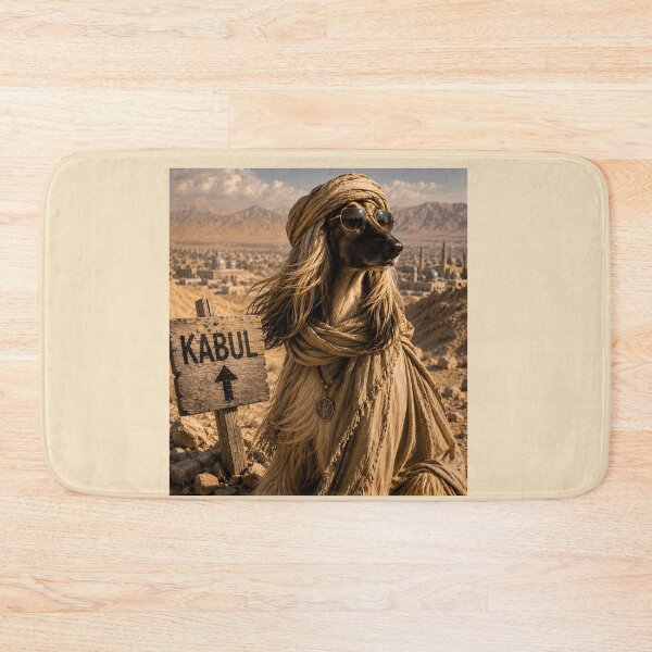 Item preview, Afghan Hound in Kabul Funny Dog Pun Design designed and sold by Hornace88studio.
