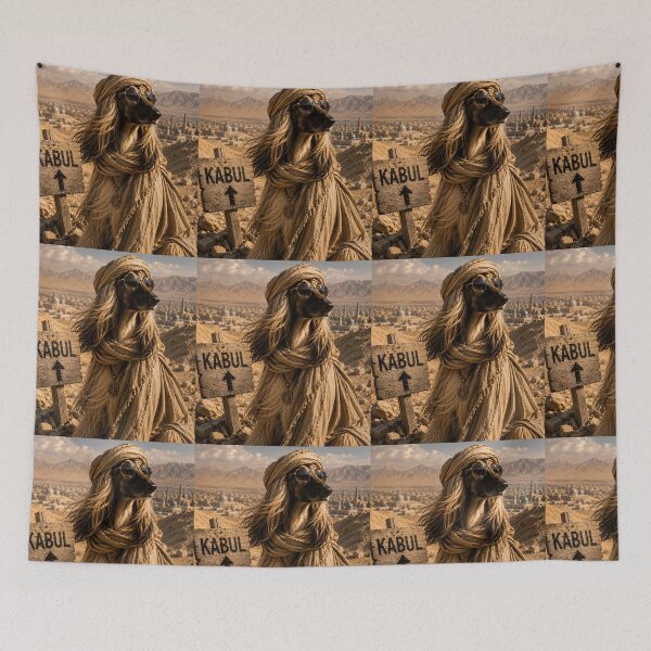 Item preview, Afghan Hound in Kabul Funny Dog Pun Design designed and sold by Hornace88studio.