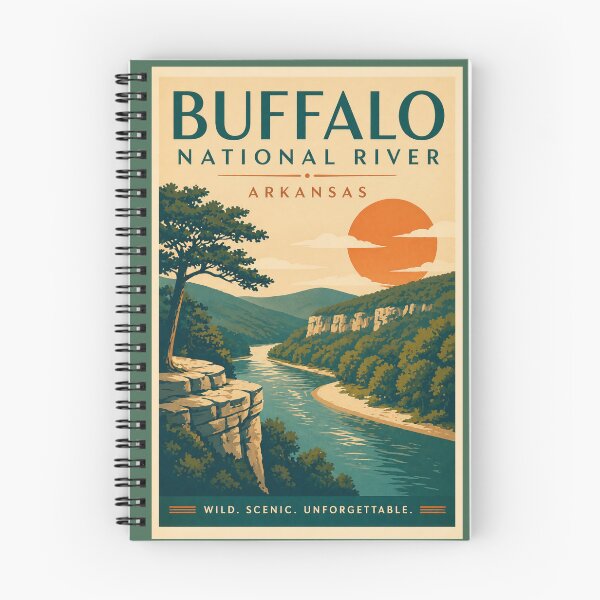 Item preview, Buffalo National River Arkansas Vintage Travel Design designed and sold by Eclipse 3699.