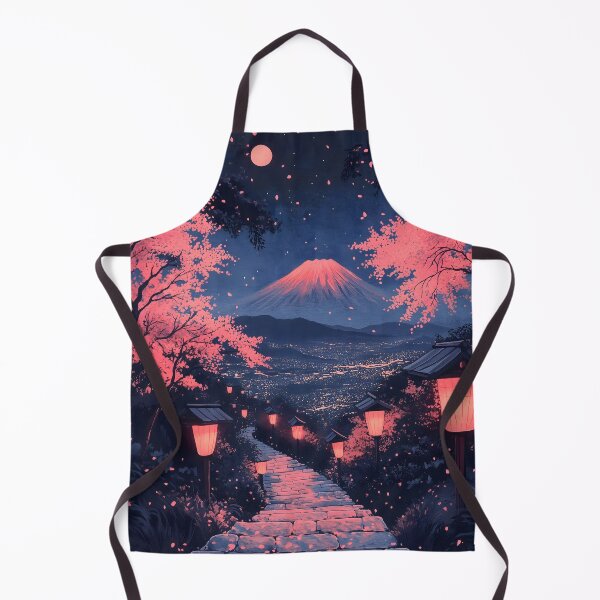 Item preview, Mount Fuji Sakura Pink Moon Lantern City Pathway designed and sold by juniorcastros.