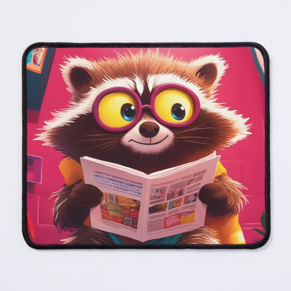 Item preview, Raccoon wildlife animal funny toilet newspaper bathroom cartoon humor designed and sold by juniorcastros.