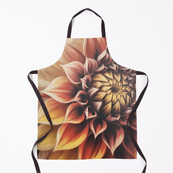 Item preview, Dahlia Oil Painting — Macro Autumn Floral Wall Art Warm Red Orange Gold Botanical Print designed and sold by SellingWSarah17.