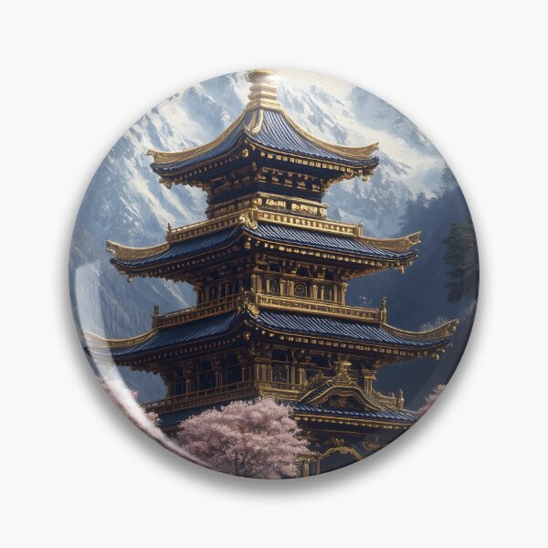 Item preview, Japanese Landscape Cherry Blossom Shrine Mount Waterfall Golden Temple designed and sold by juniorcastros.