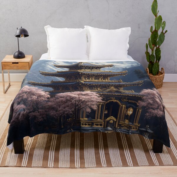 Item preview, Japanese Landscape Cherry Blossom Shrine Mount Waterfall Golden Temple designed and sold by juniorcastros.