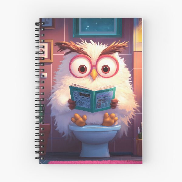 Item preview, Snowy Owl Bird Funny Toilet Newspaper Night Bathroom designed and sold by juniorcastros.