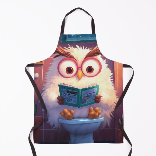 Item preview, Snowy Owl Bird Funny Toilet Newspaper Night Bathroom designed and sold by juniorcastros.