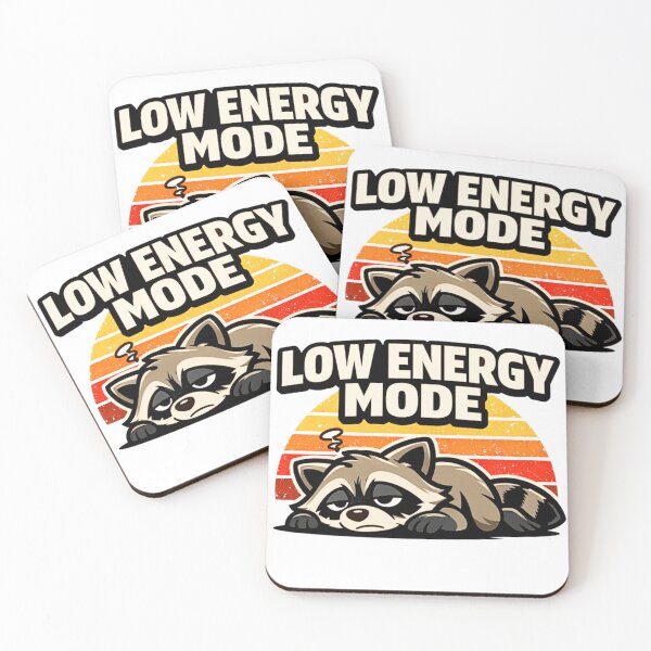 Item preview, Low Energy Mode Raccoon designed and sold by INKRebelGraphic.