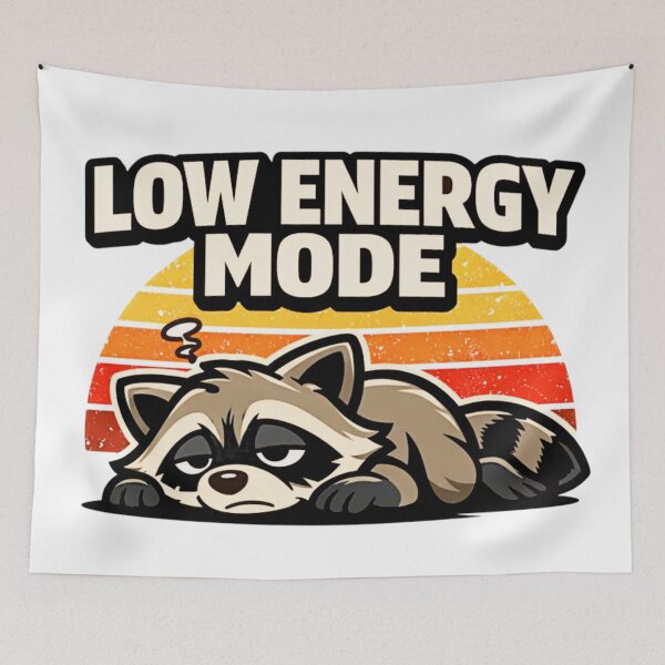 Item preview, Low Energy Mode Raccoon designed and sold by INKRebelGraphic.