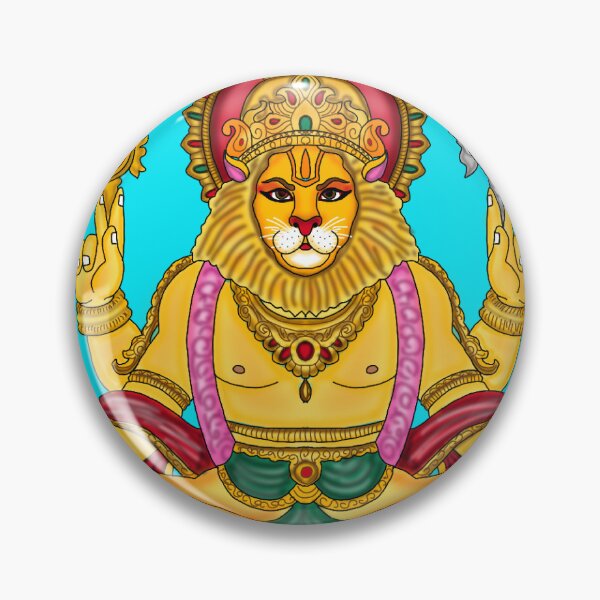 Item preview, Lord Narasimha Artwork | Fierce Hindu God Digital Painting Illustration designed and sold by Harshit_Digital_Arts.