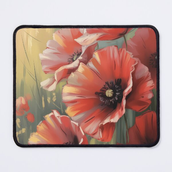 Item preview, Red Poppy Field Oil Painting — Sunlit Wildflower Wall Art Botanical Print Summer Floral Decor designed and sold by SellingWSarah17.