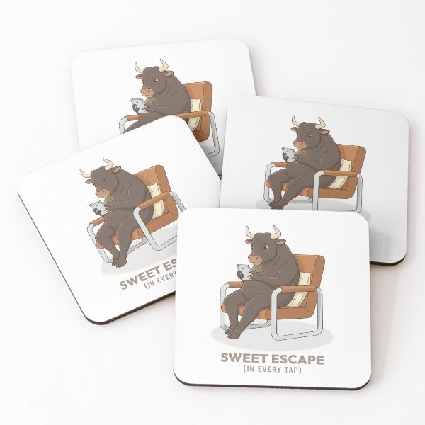 Item preview, Bull Relaxing Gaming Illustration Vintage Aesthetic designed and sold by Cozy Vintage Animal.