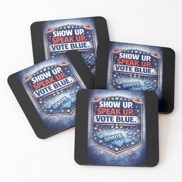 Item preview, Show Up. Speak Up. Vote Blue. – Patriotic Political Design designed and sold by MySheetMusicArt.