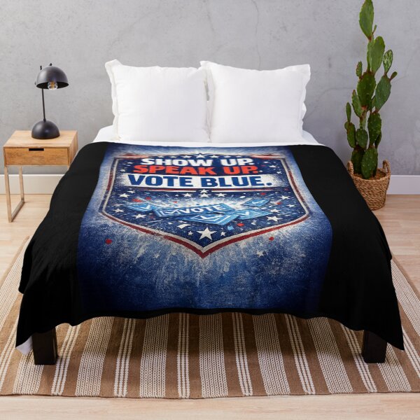 Item preview, Show Up. Speak Up. Vote Blue. – Patriotic Political Design designed and sold by MySheetMusicArt.