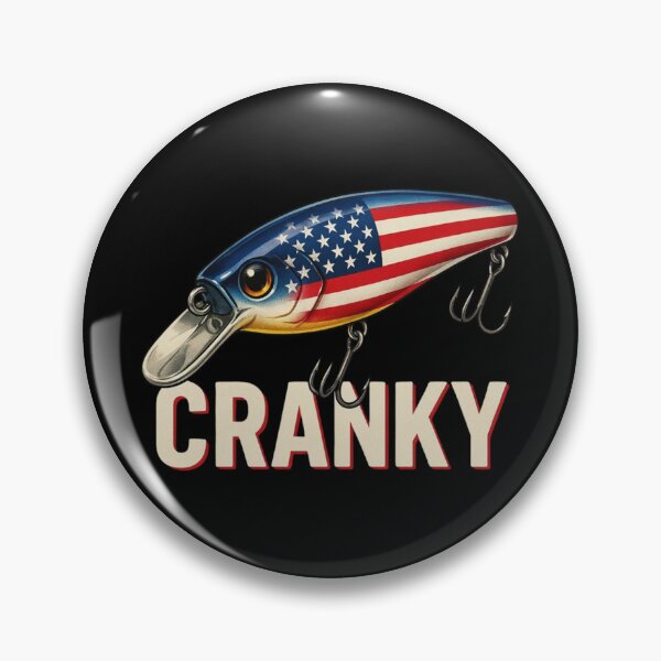 Item preview, Cranky USA Flag Funny Crankbait Fishing Lure Fathers Day designed and sold by Dabbing Turtle Designs.