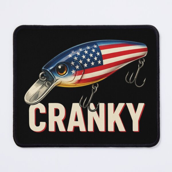 Item preview, Cranky USA Flag Funny Crankbait Fishing Lure Fathers Day designed and sold by Dabbing Turtle Designs.