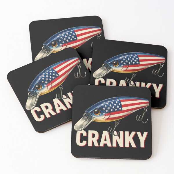 Item preview, Cranky USA Flag Funny Crankbait Fishing Lure Fathers Day designed and sold by Dabbing Turtle Designs.