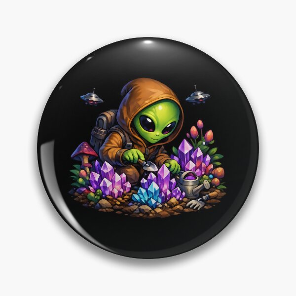 Item preview, Alien Crystal Gardener – Space Garden Premium Illustration designed and sold by builtforyou.