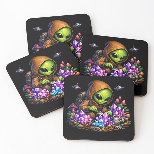 Item preview, Alien Crystal Gardener – Space Garden Premium Illustration designed and sold by builtforyou.