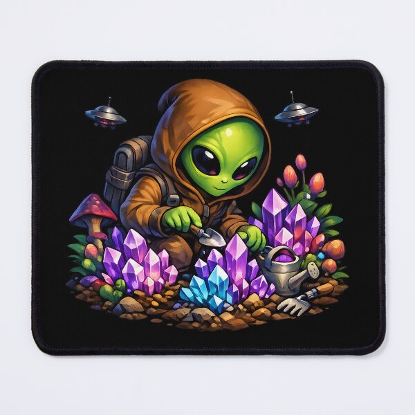 Item preview, Alien Crystal Gardener – Space Garden Premium Illustration designed and sold by builtforyou.