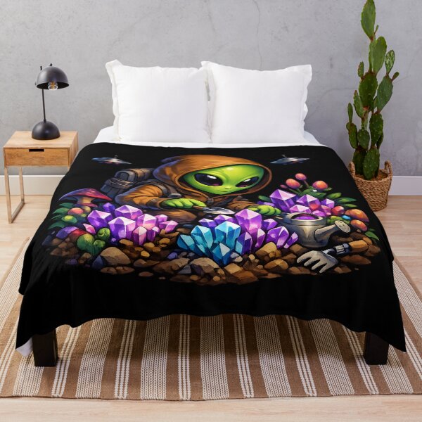 Item preview, Alien Crystal Gardener – Space Garden Premium Illustration designed and sold by builtforyou.