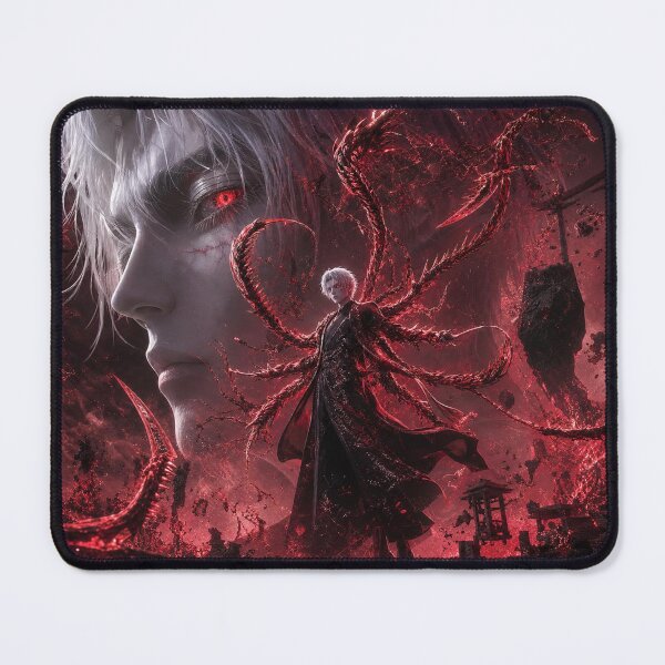 Item preview, Dark Crimson Ghoul Anime Warrior | Red Eye Fantasy Gothic Aesthetic Art Print designed and sold by Dyan4.
