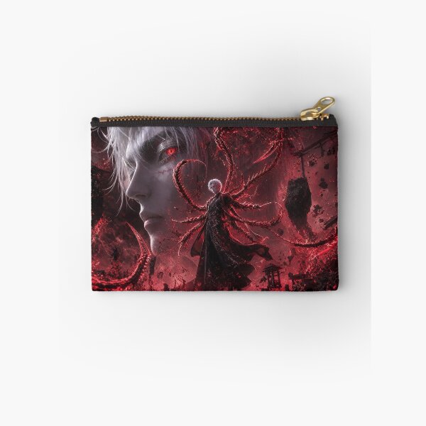 Item preview, Dark Crimson Ghoul Anime Warrior | Red Eye Fantasy Gothic Aesthetic Art Print designed and sold by Dyan4.