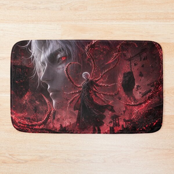 Item preview, Dark Crimson Ghoul Anime Warrior | Red Eye Fantasy Gothic Aesthetic Art Print designed and sold by Dyan4.