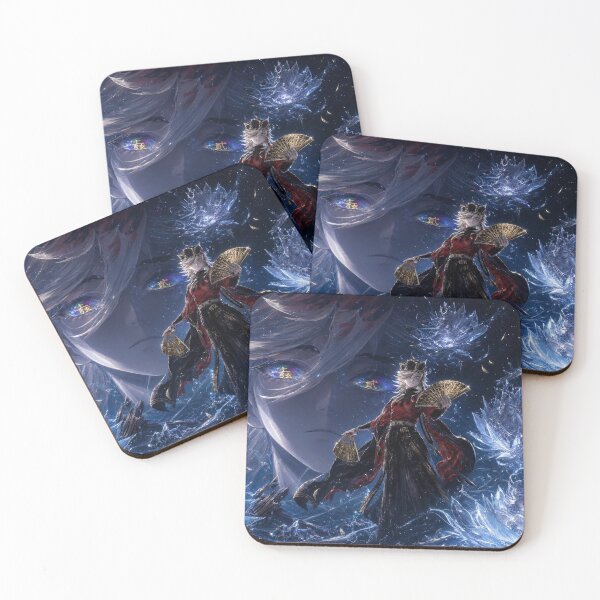 Item preview, Celestial Ice Monarch Anime Fantasy | Cosmic Lotus Warrior Aesthetic Art Print designed and sold by Dyan4.