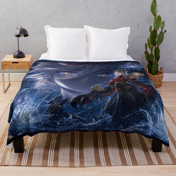 Item preview, Celestial Ice Monarch Anime Fantasy | Cosmic Lotus Warrior Aesthetic Art Print designed and sold by Dyan4.