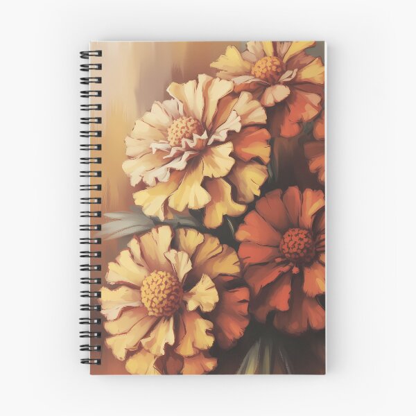 Item preview, Marigold Oil Painting — Warm Autumn Floral Wall Art Orange Yellow Botanical Bouquet Print designed and sold by SellingWSarah17.