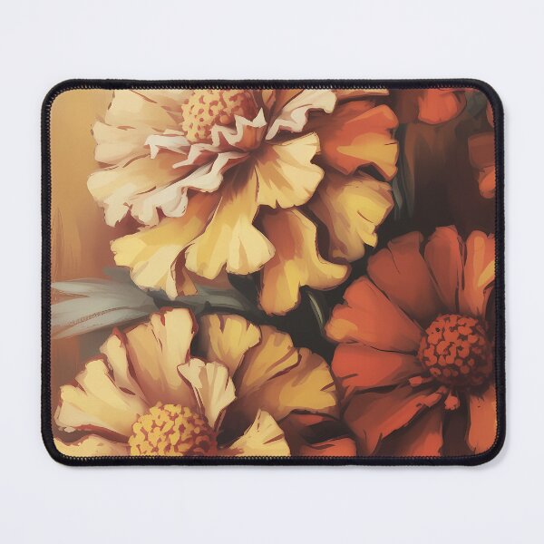 Item preview, Marigold Oil Painting — Warm Autumn Floral Wall Art Orange Yellow Botanical Bouquet Print designed and sold by SellingWSarah17.