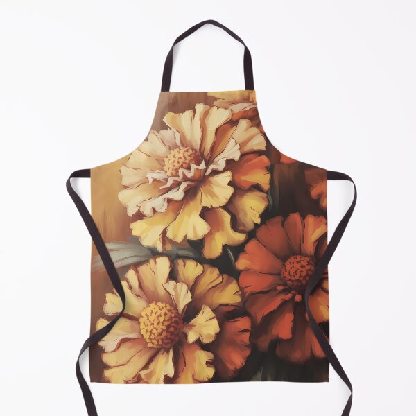 Item preview, Marigold Oil Painting — Warm Autumn Floral Wall Art Orange Yellow Botanical Bouquet Print designed and sold by SellingWSarah17.