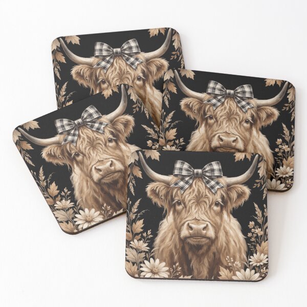 Item preview, highland cows designed and sold by Minimal Aura.