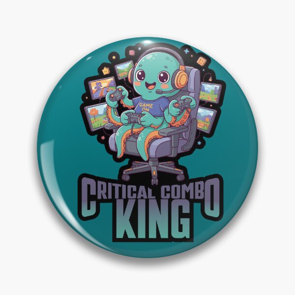 Item preview, Gamer Octopus Illustration "Critical Combo King" video game character.  designed and sold by Art-Horizon.