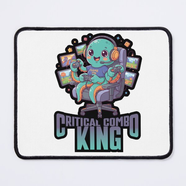 Item preview, Gamer Octopus Illustration "Critical Combo King" video game character.  designed and sold by Art-Horizon.