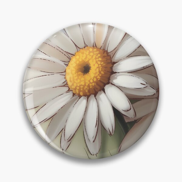 Item preview, White Daisy Oil Painting — Cheerful Botanical Wall Art Yellow Center Wildflower Bouquet Print designed and sold by SellingWSarah17.