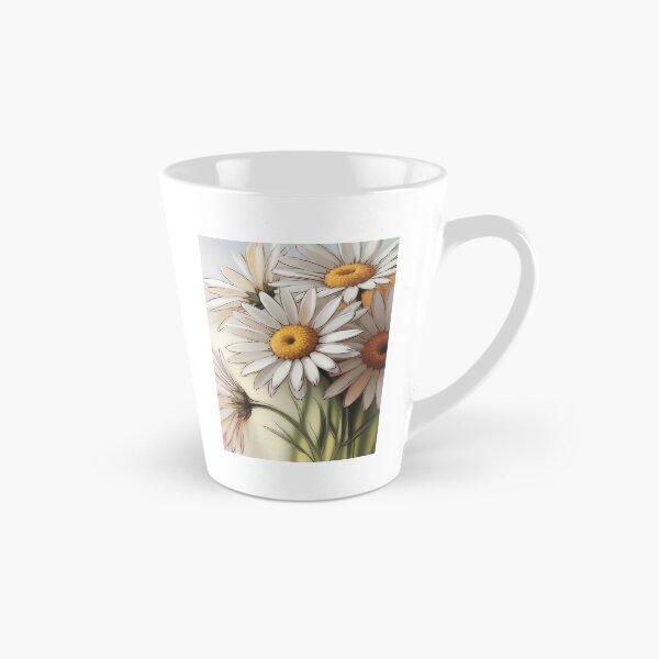 Item preview, White Daisy Oil Painting — Cheerful Botanical Wall Art Yellow Center Wildflower Bouquet Print designed and sold by SellingWSarah17.