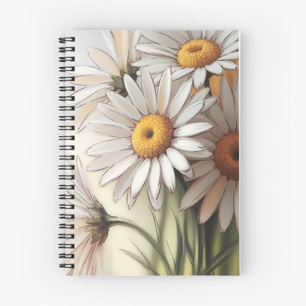 Item preview, White Daisy Oil Painting — Cheerful Botanical Wall Art Yellow Center Wildflower Bouquet Print designed and sold by SellingWSarah17.