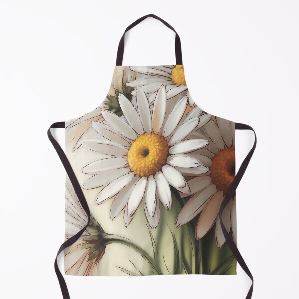 Item preview, White Daisy Oil Painting — Cheerful Botanical Wall Art Yellow Center Wildflower Bouquet Print designed and sold by SellingWSarah17.