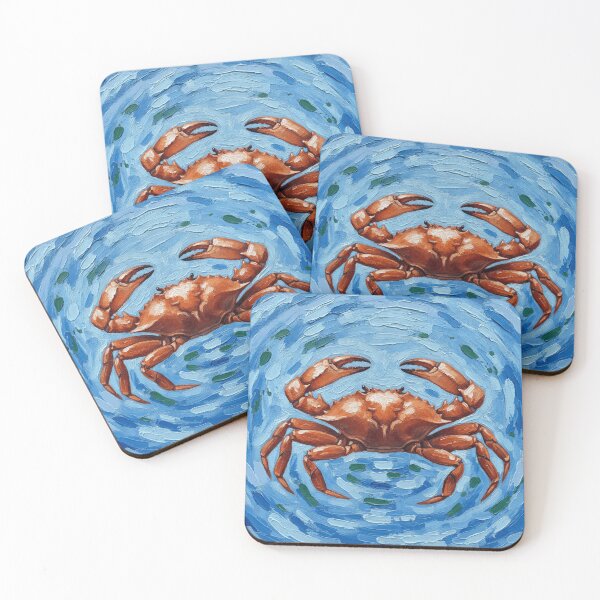 Item preview, Coastal Crab Impasto Ocean Painting designed and sold by sportfantees.