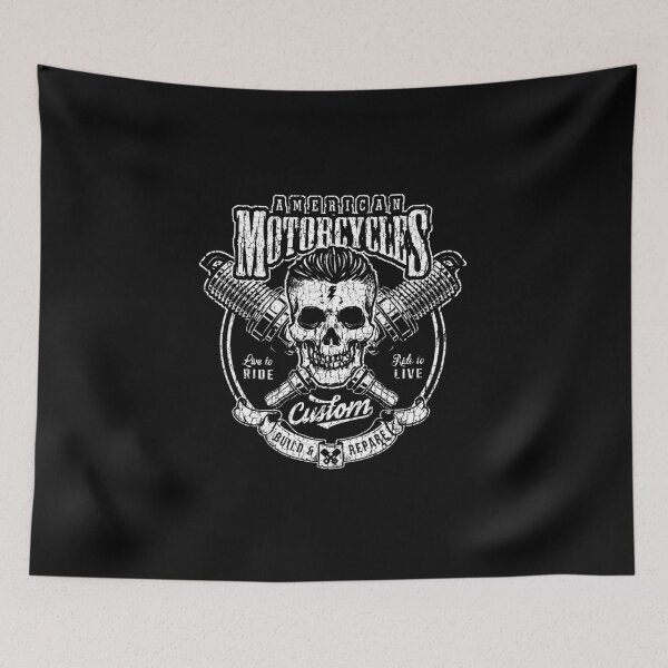 Item preview, Vintage American Custom Motorcycles Skull Graphic designed and sold by The secret storage room.