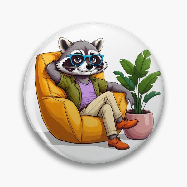 Item preview, A coon sitting in a cozy armchair. designed and sold by ANVivid.