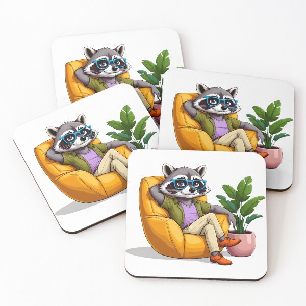 Item preview, A coon sitting in a cozy armchair. designed and sold by ANVivid.