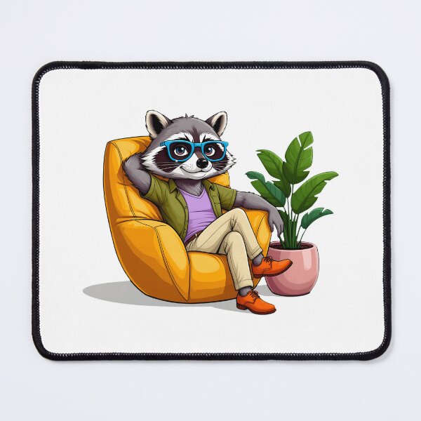 Item preview, A coon sitting in a cozy armchair. designed and sold by ANVivid.