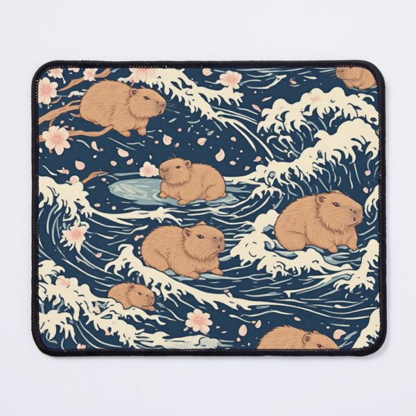 Item preview, Zen Capybara Ukiyo-e Ocean Wave Artistic Pattern designed and sold by thepixelcloset.