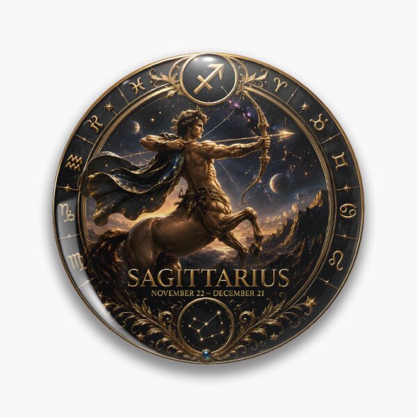 Item preview, Sagittarius Golden Zodiac Centaur Archer designed and sold by Zodiac Celestial Art.