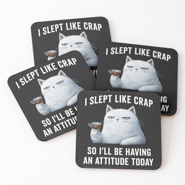 Item preview, I Slept Like Crap So I'll Be Having an Attitude Today Cat designed and sold by INKRebelGraphic.