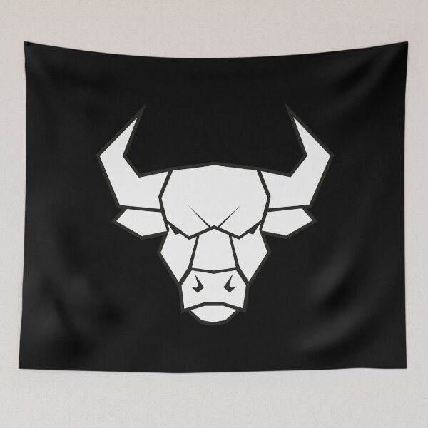 Item preview, Black and White Bull Head – Minimalist Western Bull Skull Style Design designed and sold by MerlinWear.