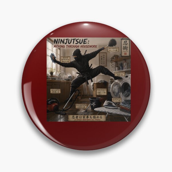Item preview, Ninjutsue Moving Through Housework Funny Ninja Pun Design designed and sold by Hornace88studio.
